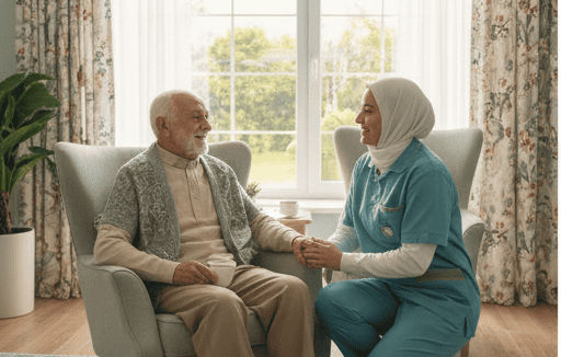 الاستضافة اليومية لكبار السن داخل دار نور الإيمان